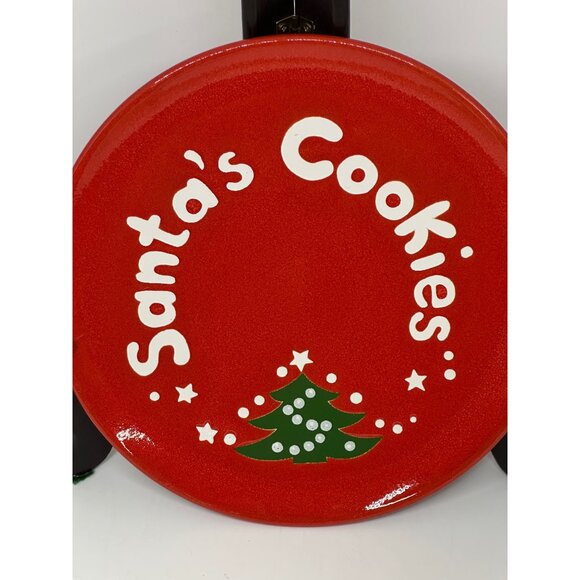 VTG 70s Waechtersbach Red Christmas Tree Cookie Plate 8" Santa’s Cookies Germany - Picture 2 of 7